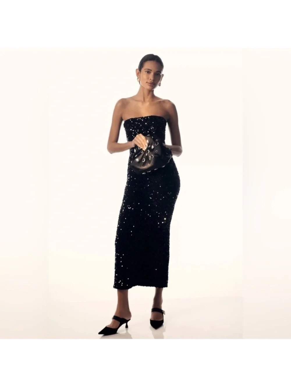 HELSI Leslie Sequin Maxi Dress Black